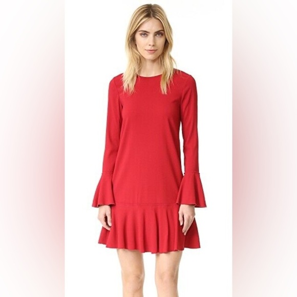 467 Theory Mariah Dress Size 2 Color Red - Picture 1 of 5